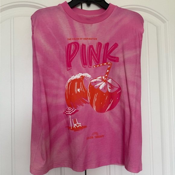 Farm Rio top Pink coconut 🥥 summer size small printed top like new - Picture 1 of 3